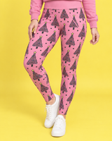 Pink Christmas Trees Women's Activewear Leggings