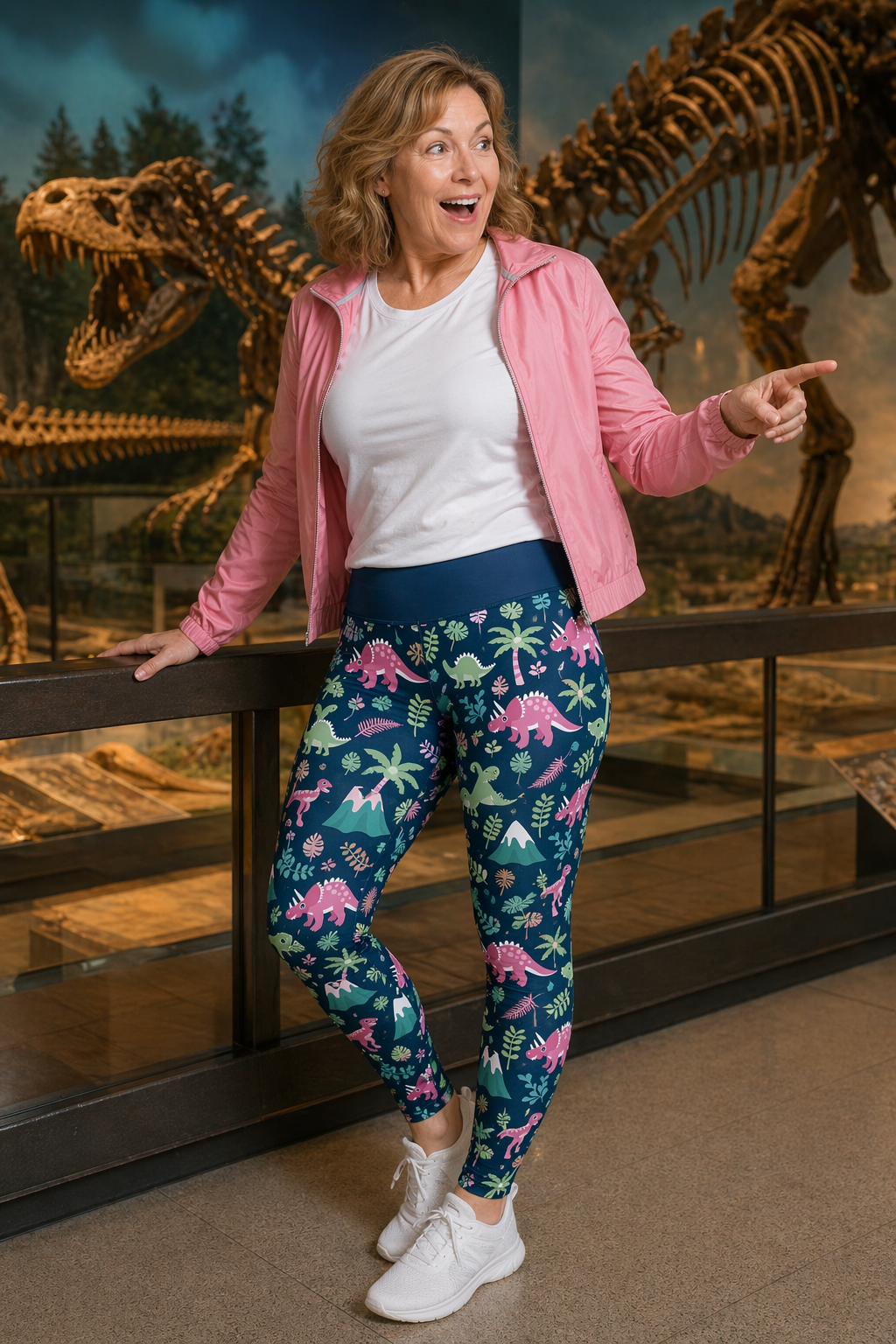 Pink Dino Women's Activewear Leggings