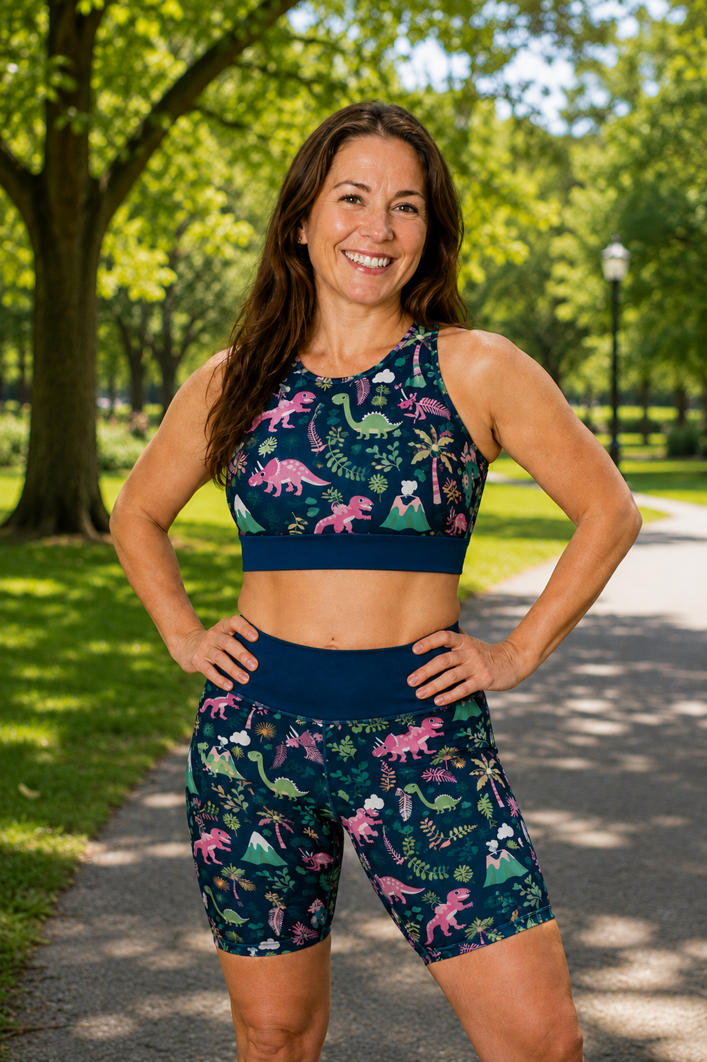Pink Dino Women's Active Shorts