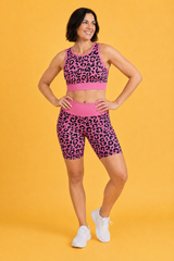 Pink Leopard Women's Active Shorts