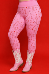 Pink Western Women's Activewear Leggings
