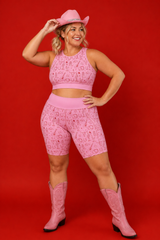 Pink Western Women's Active Shorts