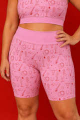 Pink Western Women's Active Shorts