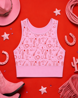 Pink Western Sports Bra