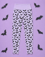 Purple Bats Children's Active Leggings