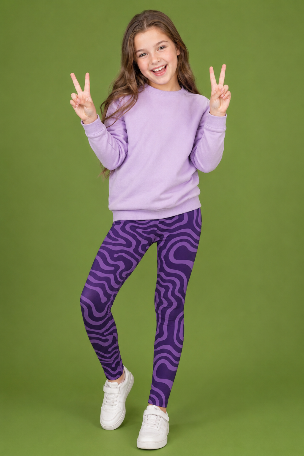 Amethyst Ripple Children's Active Leggings