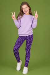 Amethyst Ripple Children's Active Leggings