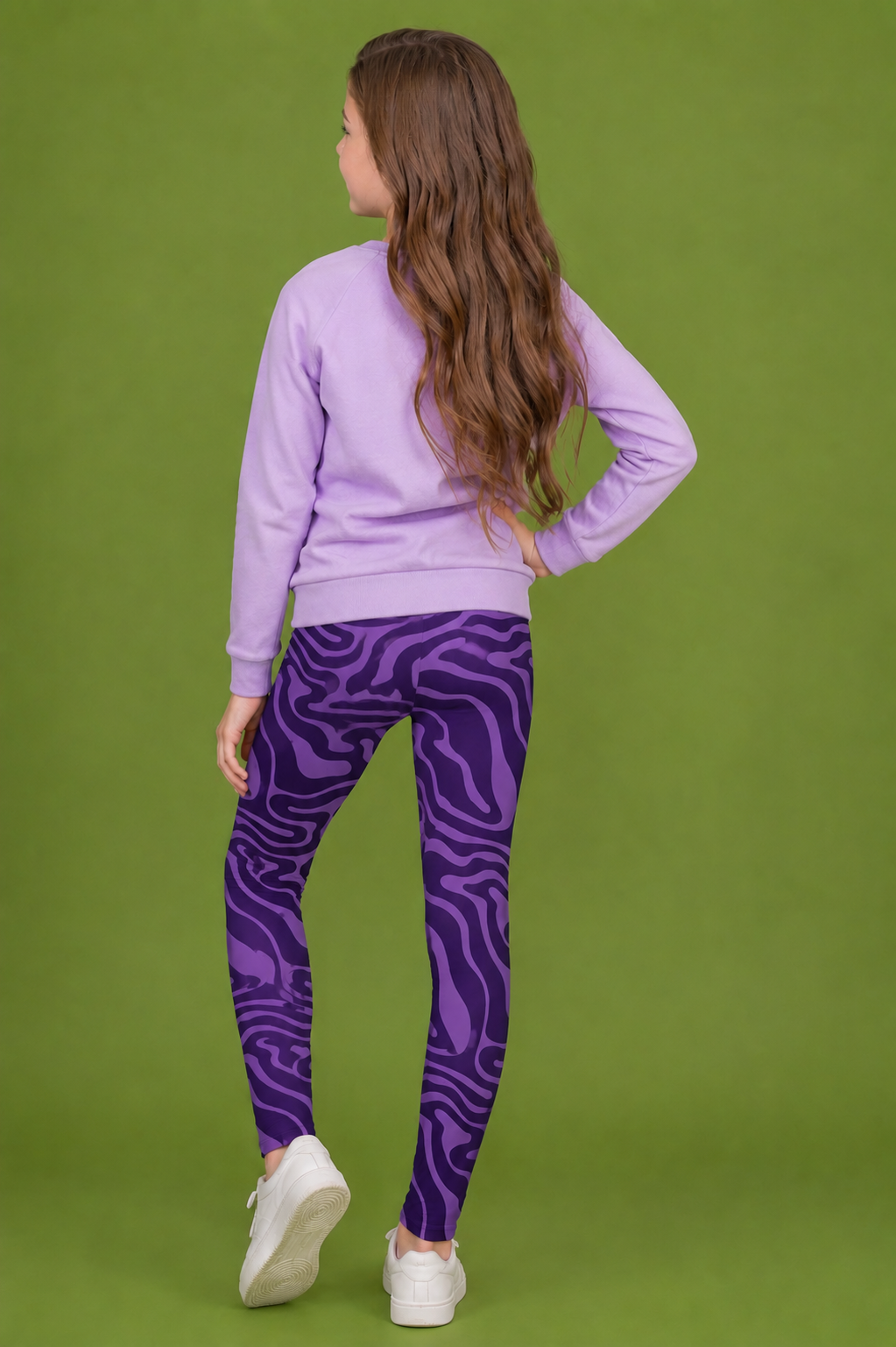 Amethyst Ripple Children's Active Leggings