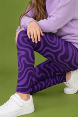 Amethyst Ripple Children's Active Leggings