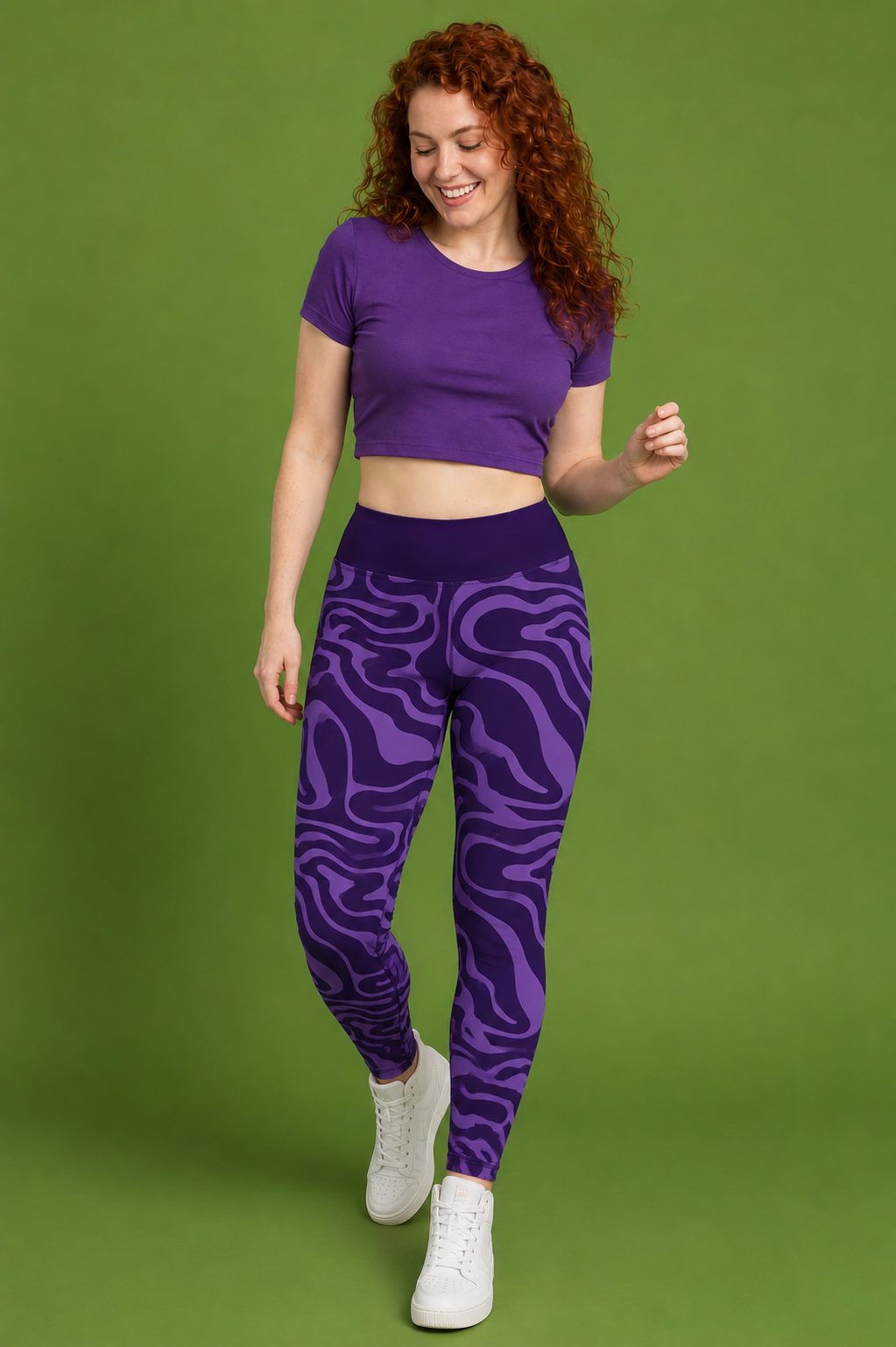 Amethyst Ripple Women's Activewear Leggings