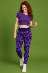 Amethyst Ripple Women's Activewear Leggings