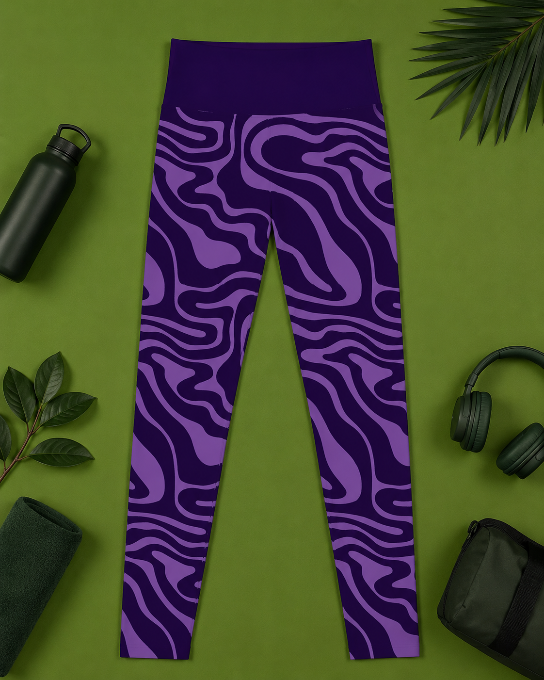 Amethyst Ripple Women's Activewear Leggings