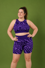 Amethyst Ripple Women's Active Shorts
