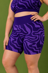 Amethyst Ripple Women's Active Shorts