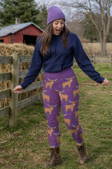 Purple Highland Cow Women's Activewear Leggings