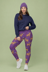 Purple Highland Cow Women's Activewear Leggings