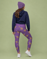 Purple Highland Cow Women's Activewear Leggings