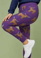Purple Highland Cow Women's Activewear Leggings