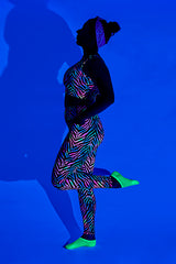 Last Chance - Zebra Glow Active Leggings - Size 4-6 Tall