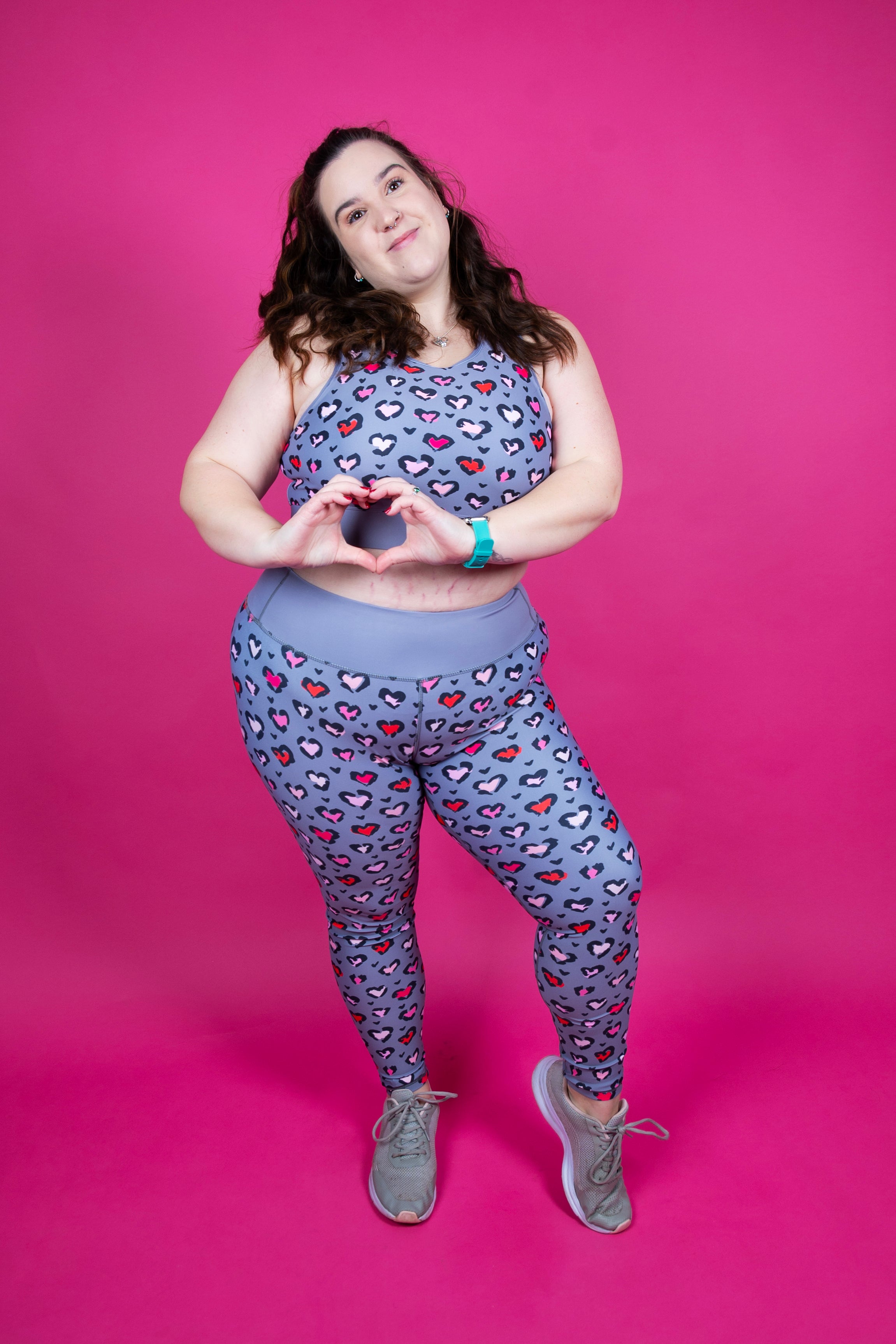 Leopard Hearts Women's Activewear Leggings