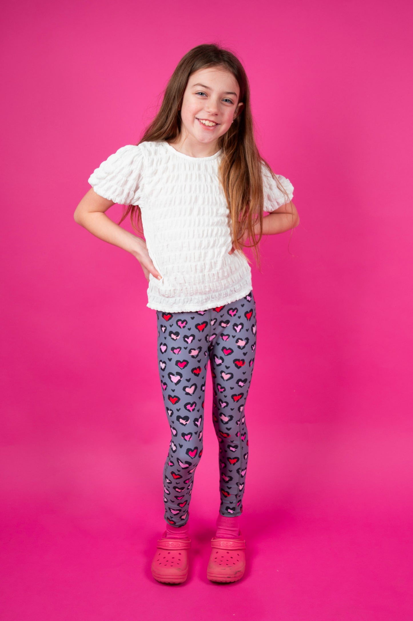 Leopard Hearts Children's Active Leggings