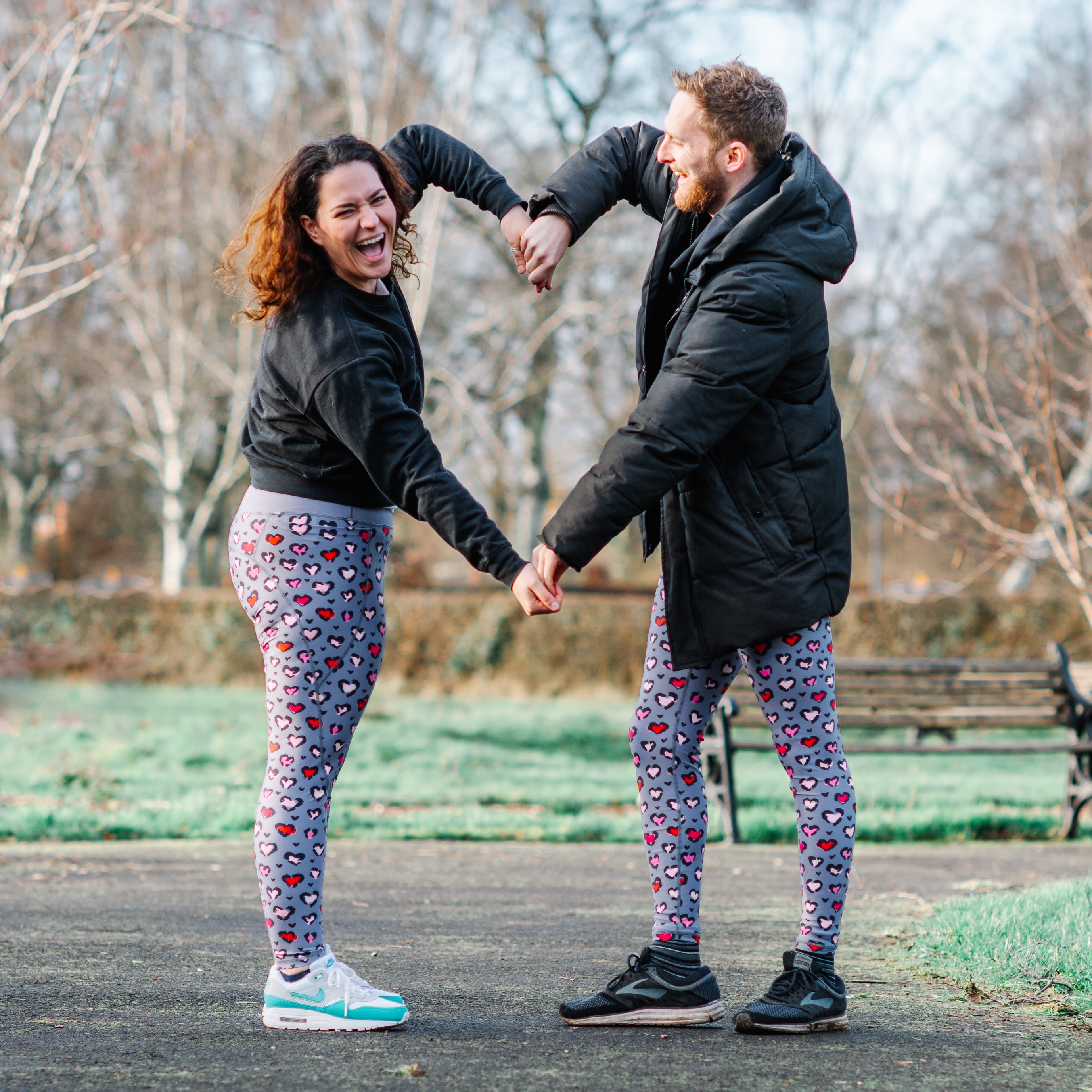 Leopard Hearts Women's Activewear Leggings