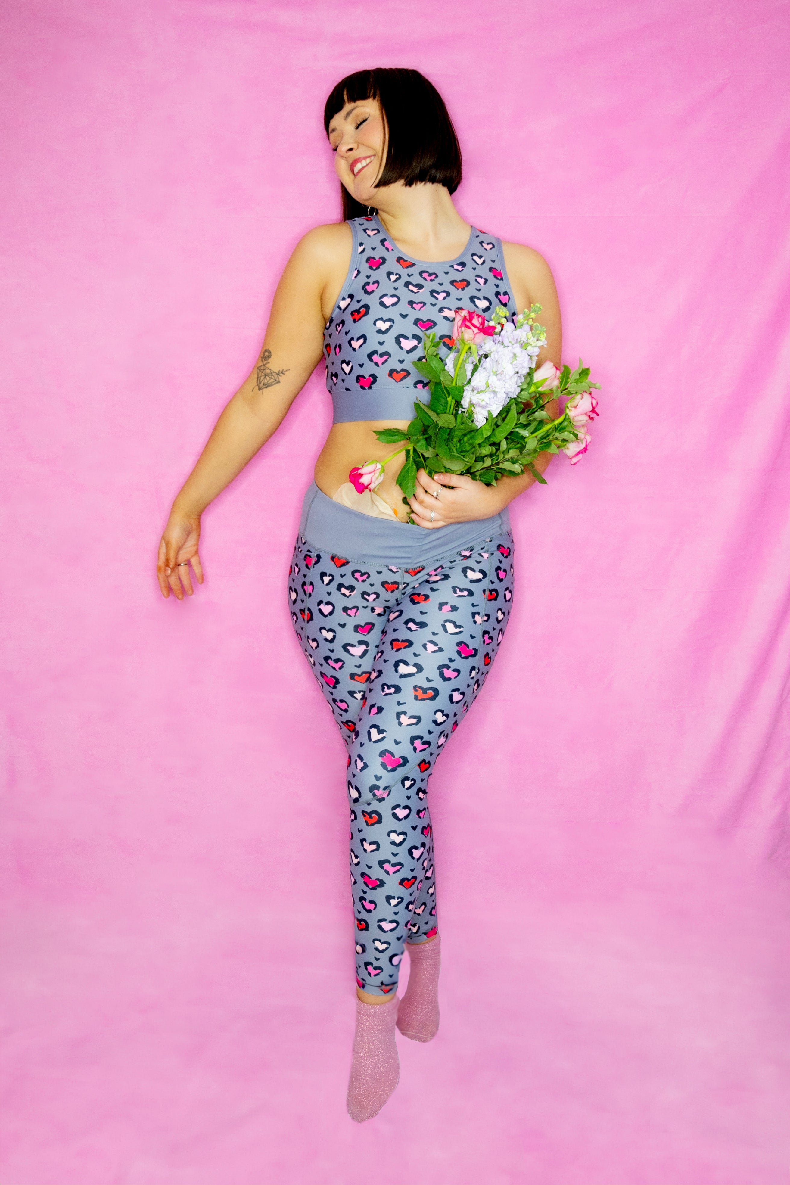 Leopard Hearts Women's Activewear Leggings