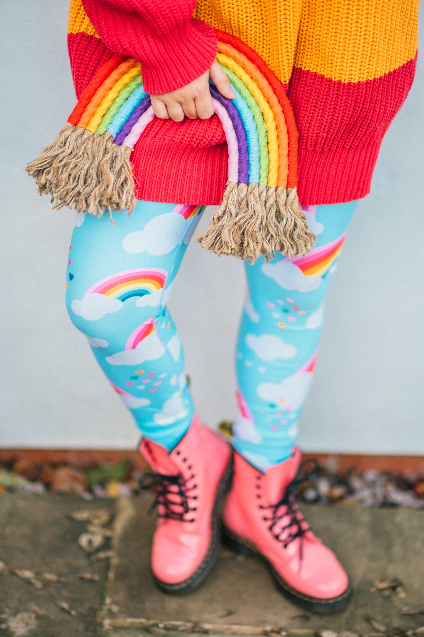 Love & Rainbows Sky Blue Women's Activewear Leggings