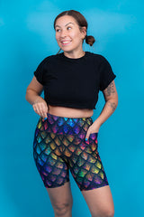 Rainbow Dragon Scales Women's Active Shorts