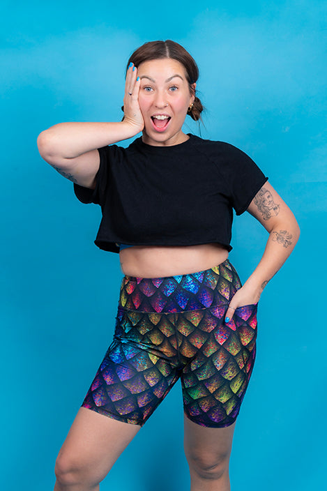 Rainbow Dragon Scales Women's Active Shorts