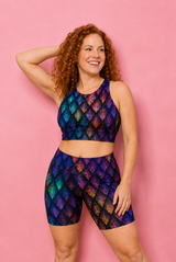 Rainbow Dragon Scales Sports Bra