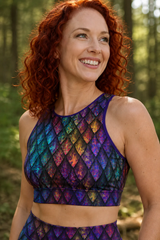Rainbow Dragon Scales Sports Bra