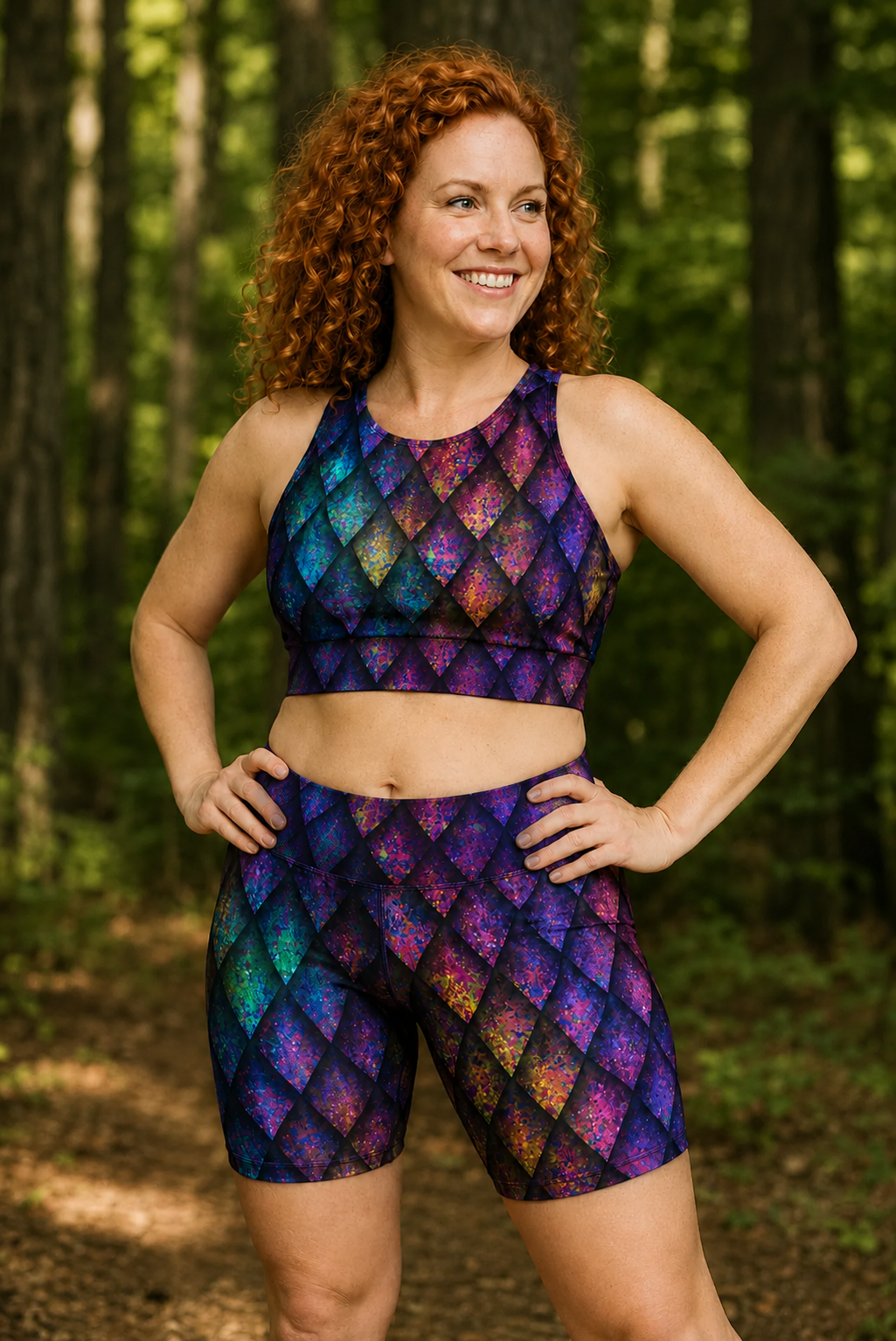 Rainbow Dragon Scales Sports Bra