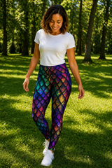 Rainbow Dragon Scales Women's Activewear Leggings
