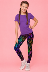 Rainbow Dragon Scales Children's Active Leggings