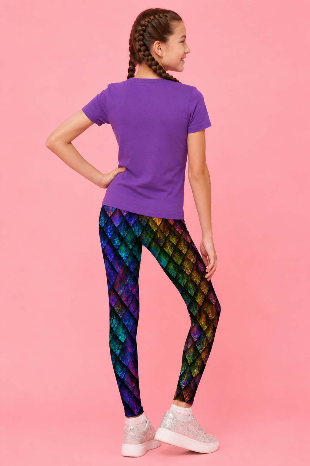 Rainbow Dragon Scales Children's Active Leggings