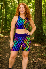 Rainbow Dragon Scales Women's Active Shorts