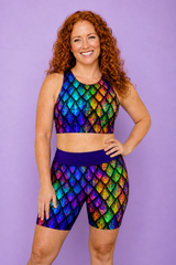 Rainbow Dragon Scales Women's Active Shorts
