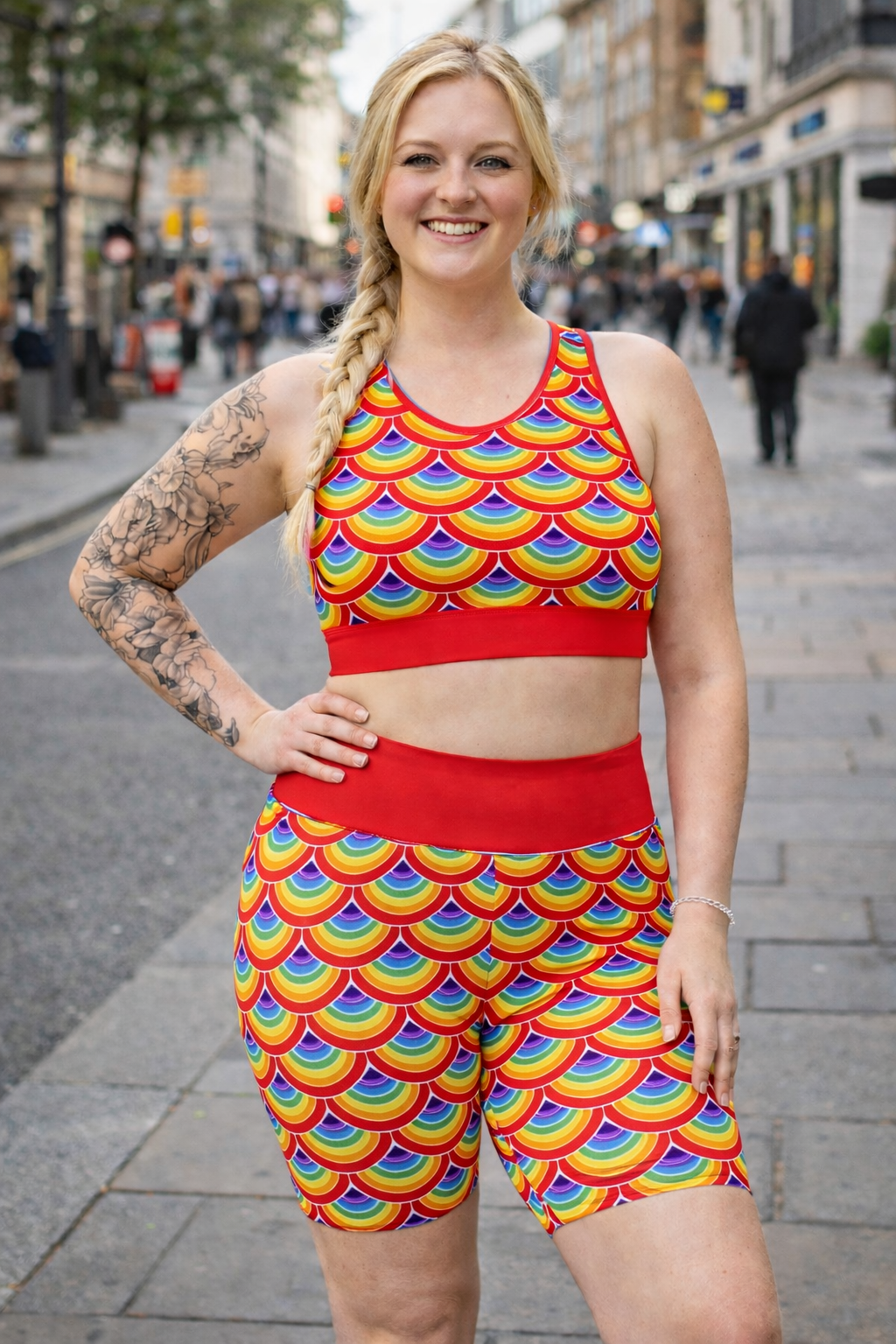 Rainbow Shell Scales Sports Bra