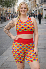 Rainbow Shell Scales Sports Bra