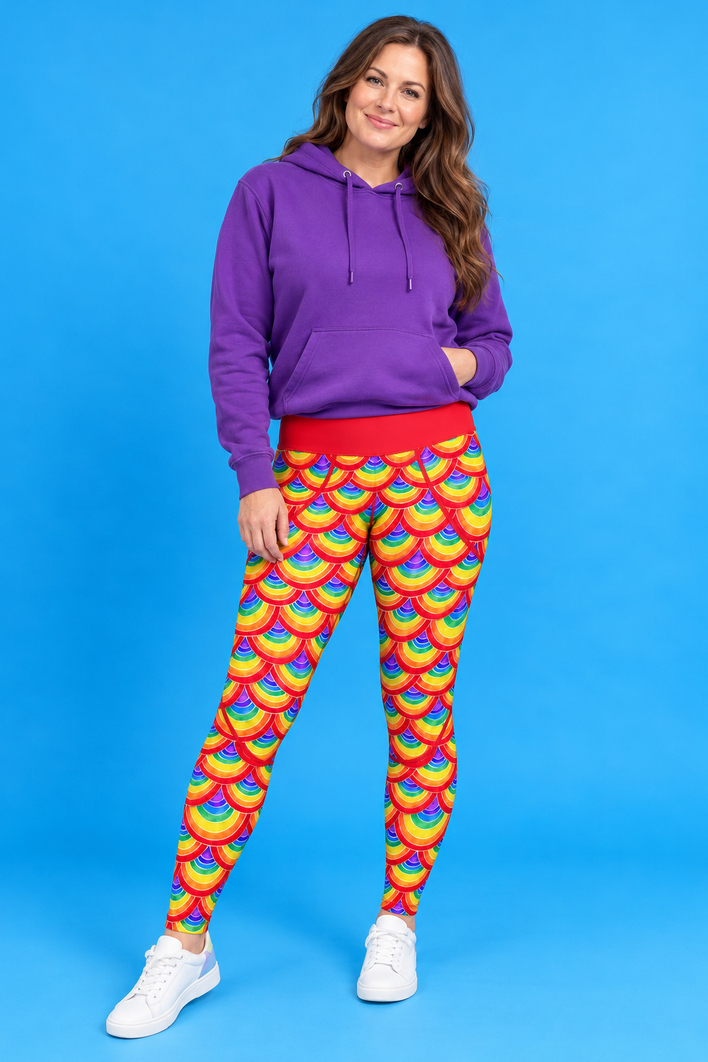 Rainbow Shell Scales Women's Activewear Leggings