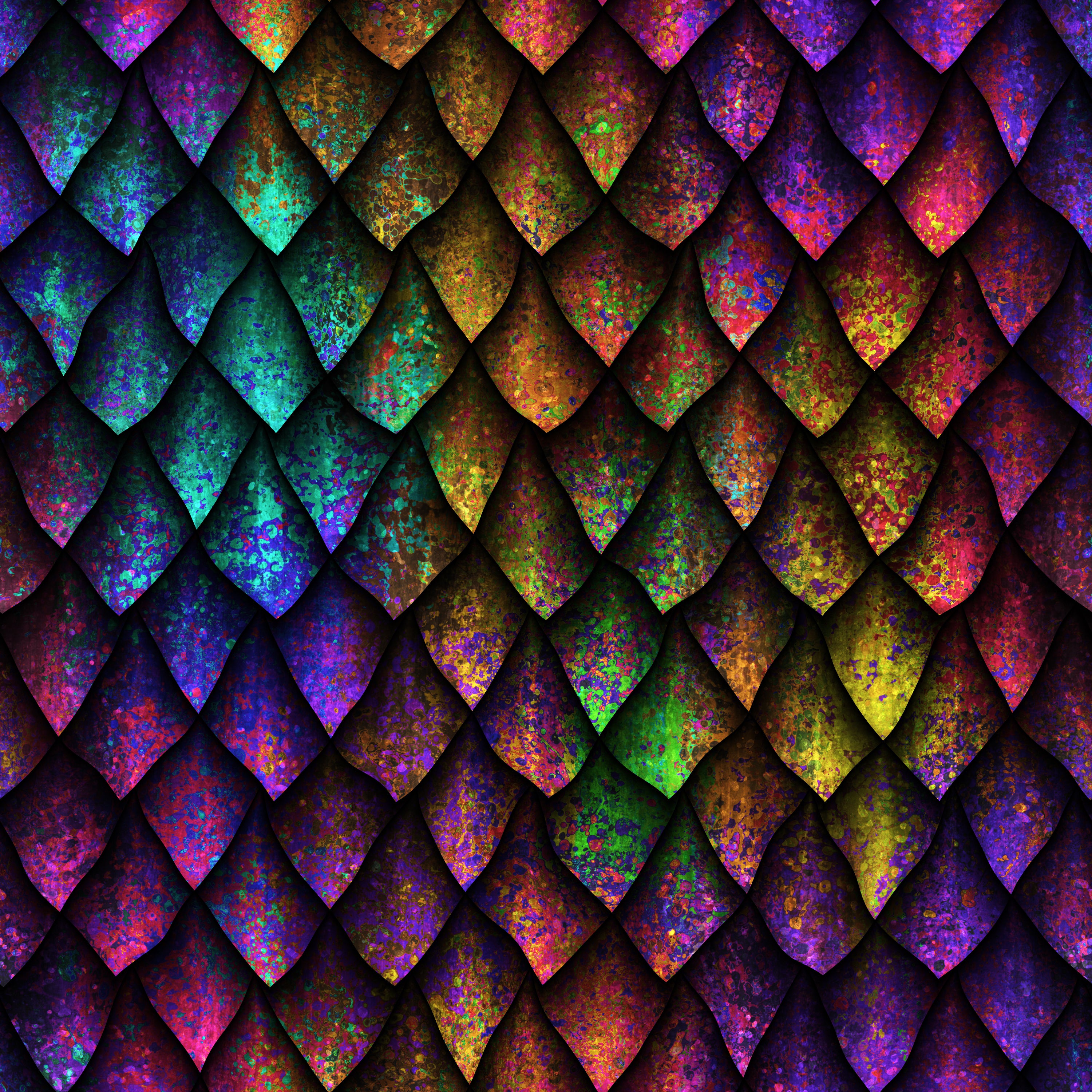 Rainbow Dragon Scales Sports Bra
