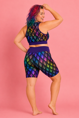 Rainbow Dragon Scales Women's Active Shorts