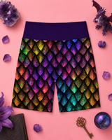 Rainbow Dragon Scales Women's Active Shorts