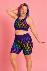 Rainbow Dragon Scales Sports Bra