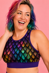 Rainbow Dragon Scales Sports Bra