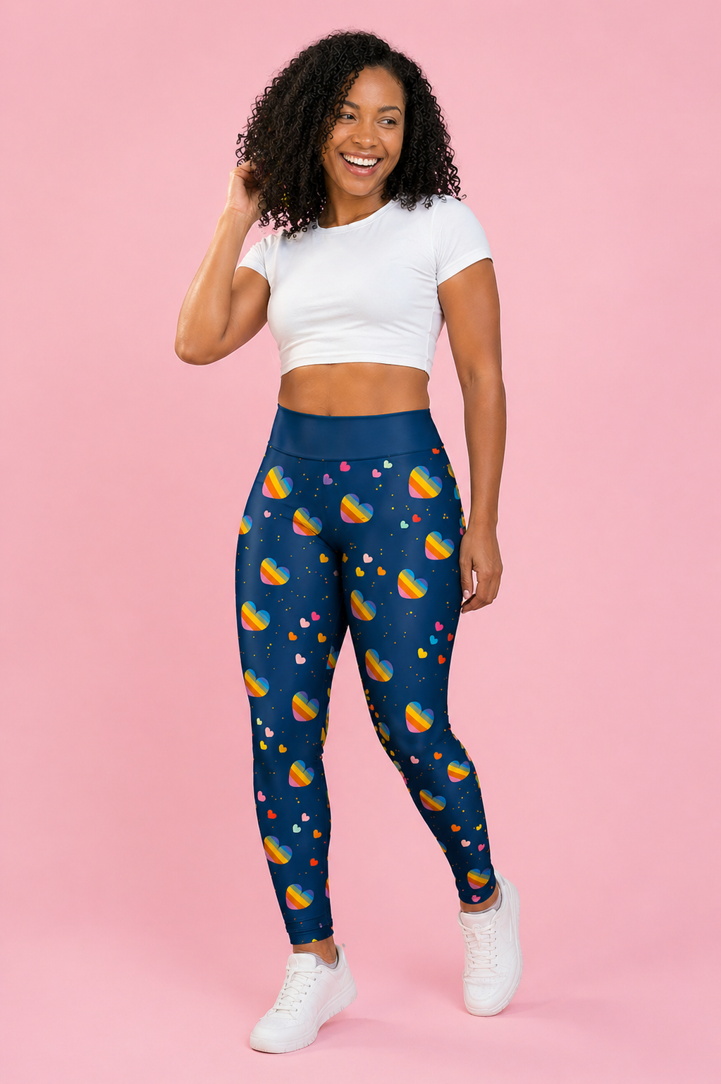 Rainbow Hearts Women's Activewear Leggings - Classic
