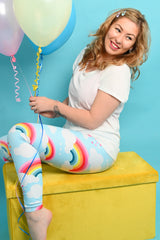 Love & Rainbows Sky Blue Women's Activewear Leggings