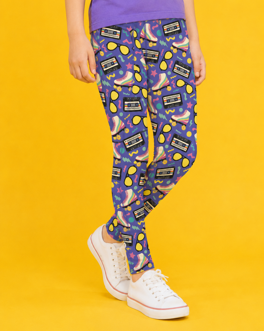 Retro Rollerskates Children's Active Leggings