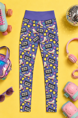 Retro Rollerskates Children's Active Leggings